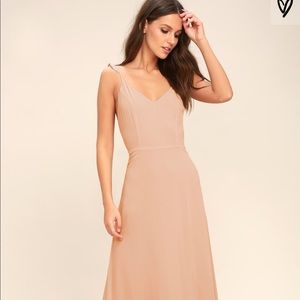 Lulus meteoric rise blush maxi dress